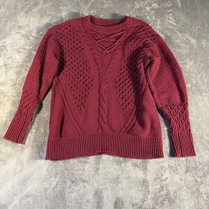 Maurices burgundy Textured Sweater L